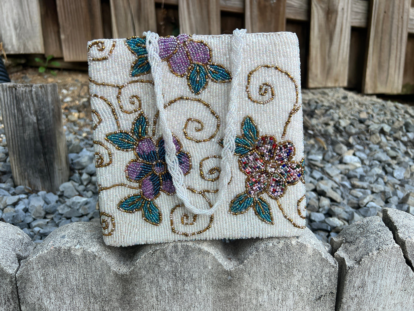 Pearl Blossom Beaded Bag