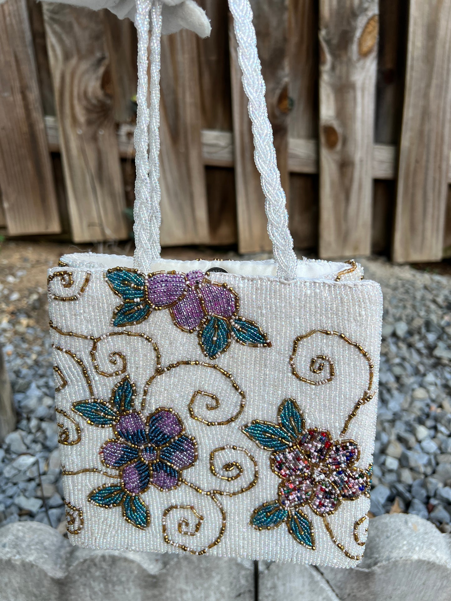 Pearl Blossom Beaded Bag